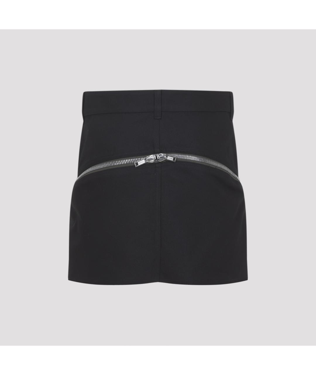 RICK OWENS Черная хлопковая юбка мини, фото 2