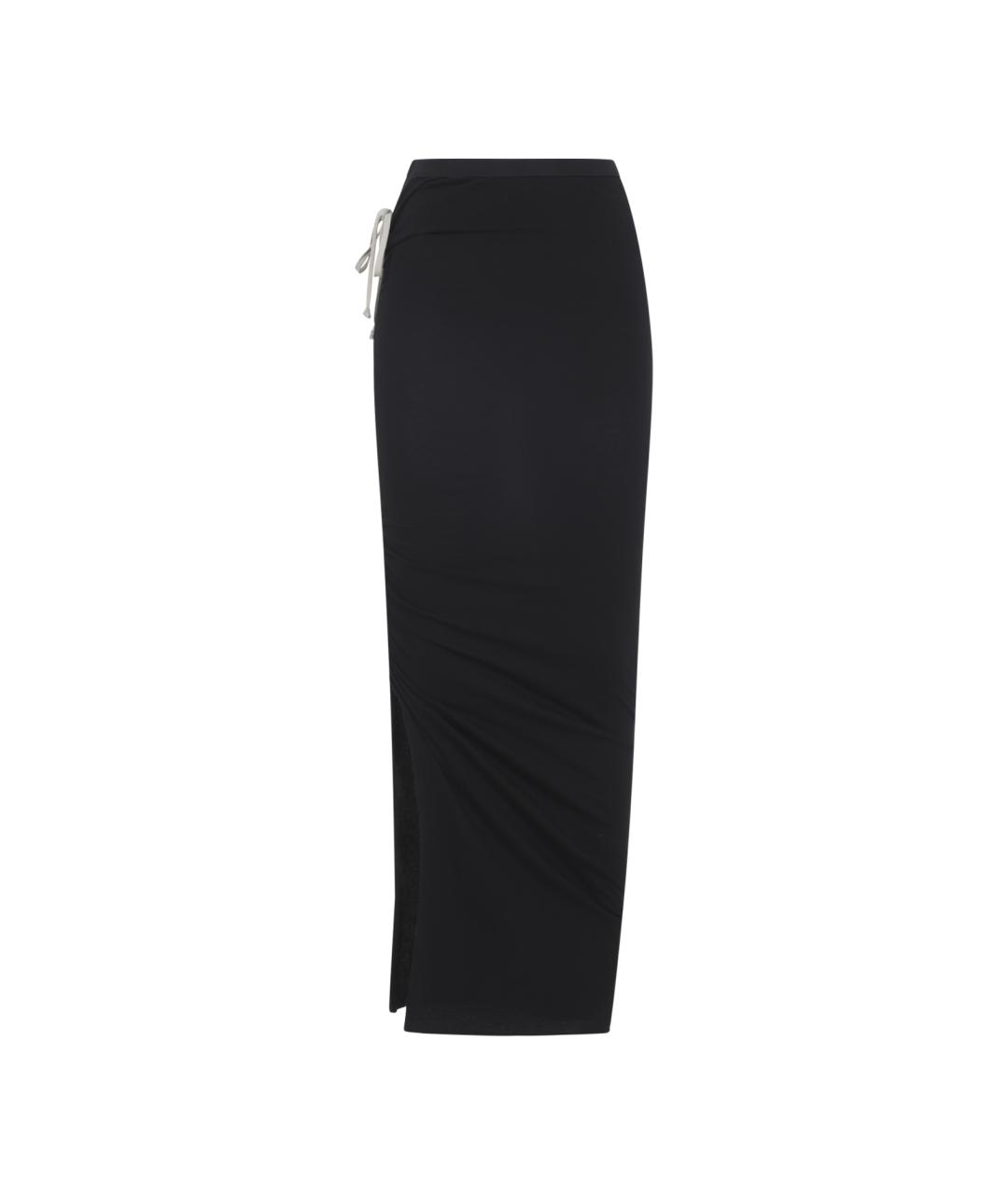 RICK OWENS Черная хлопковая юбка макси, фото 1