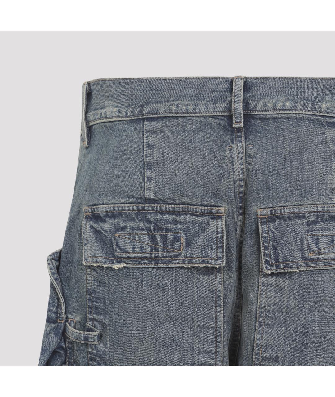 RICK OWENS DRKSHDW Синие хлопковые прямые джинсы, фото 4