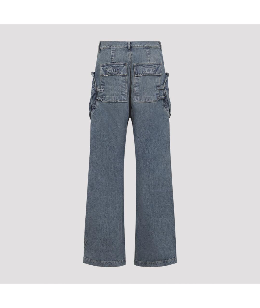 RICK OWENS DRKSHDW Синие хлопковые прямые джинсы, фото 2