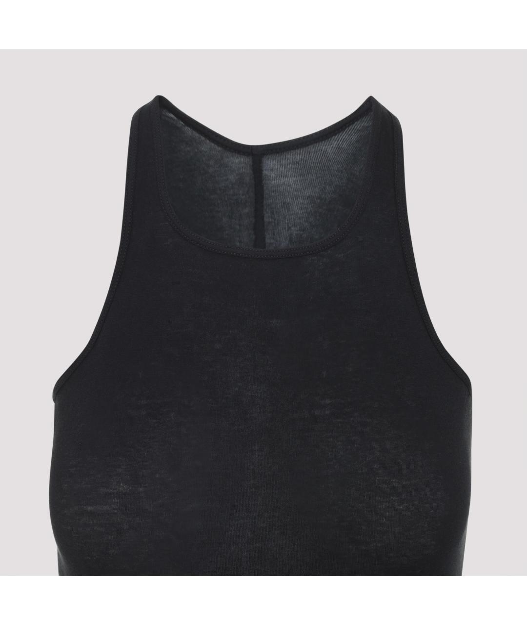 RICK OWENS Черная хлопковая майка, фото 3