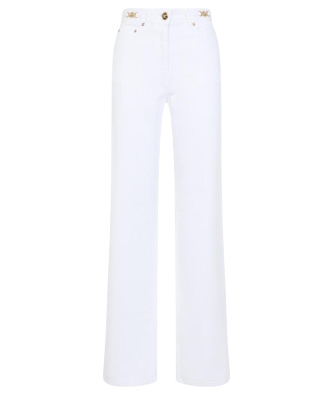 VERSACE Белые хлопковые прямые джинсы, фото 1