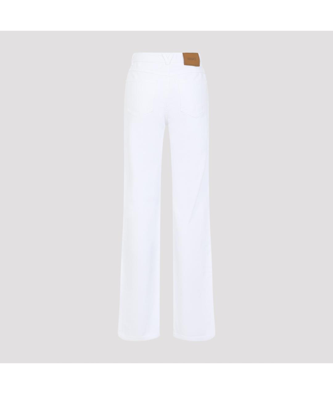 VERSACE Белые хлопковые прямые джинсы, фото 2