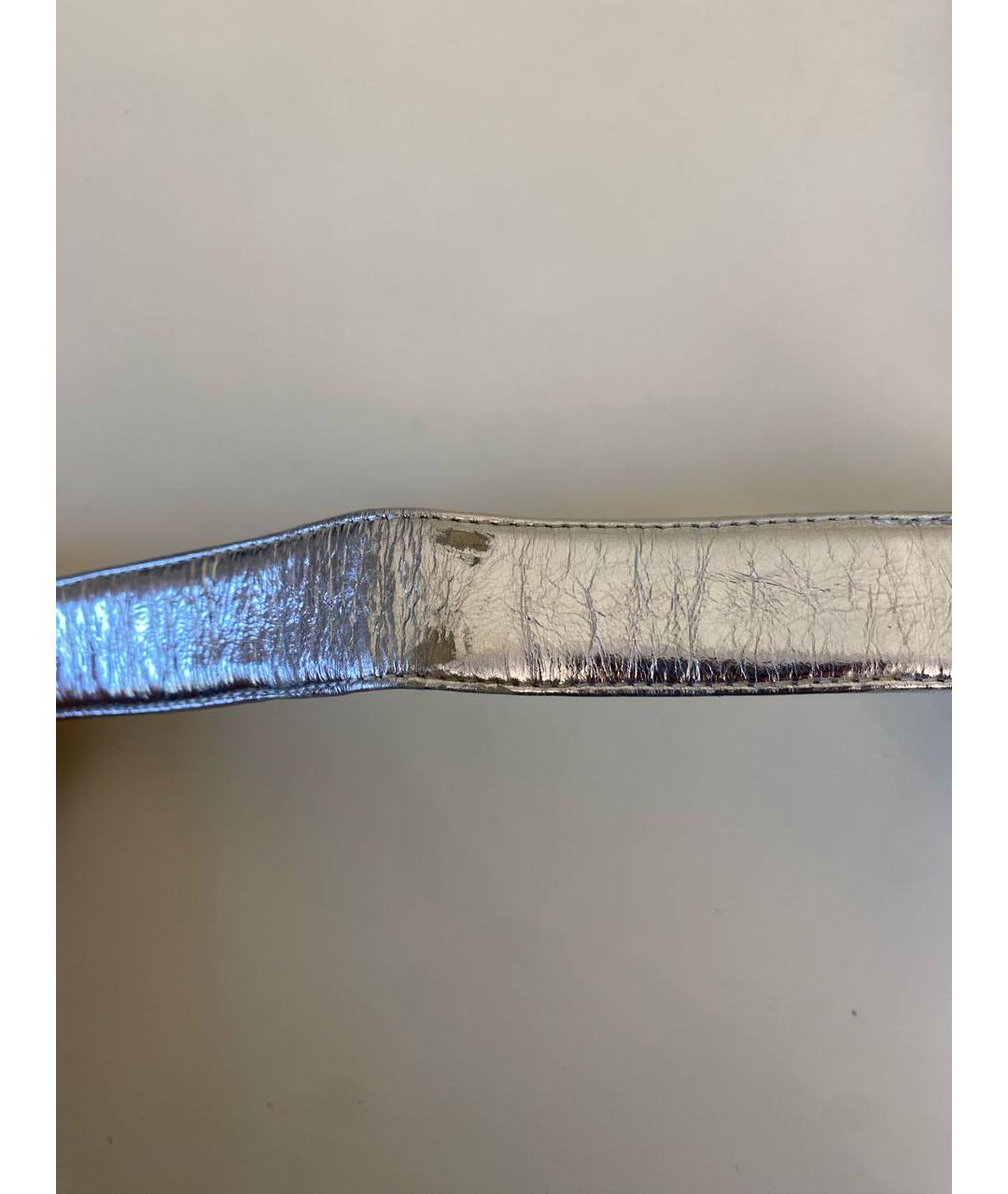 CHRISTIAN DIOR Серебряные кожаные босоножки, фото 6