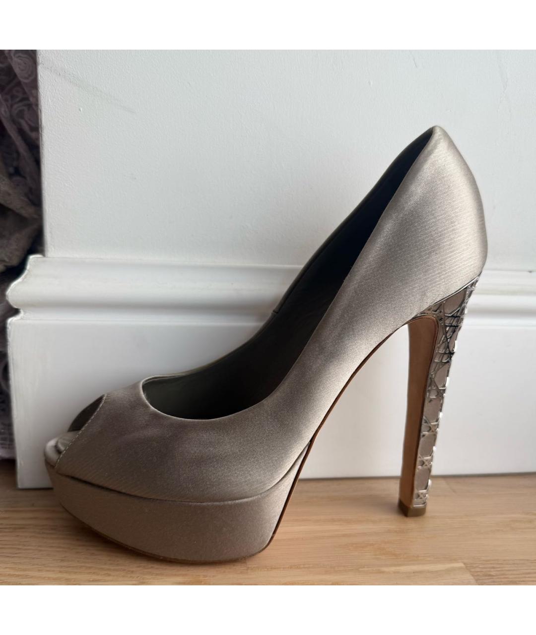 CHRISTIAN DIOR Бежевые текстильные туфли, фото 7