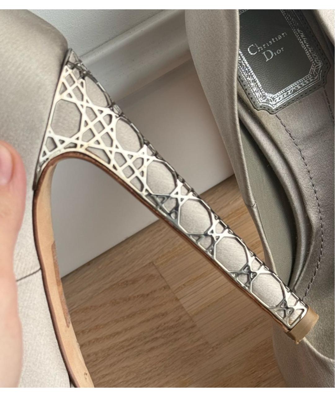 CHRISTIAN DIOR Бежевые текстильные туфли, фото 5