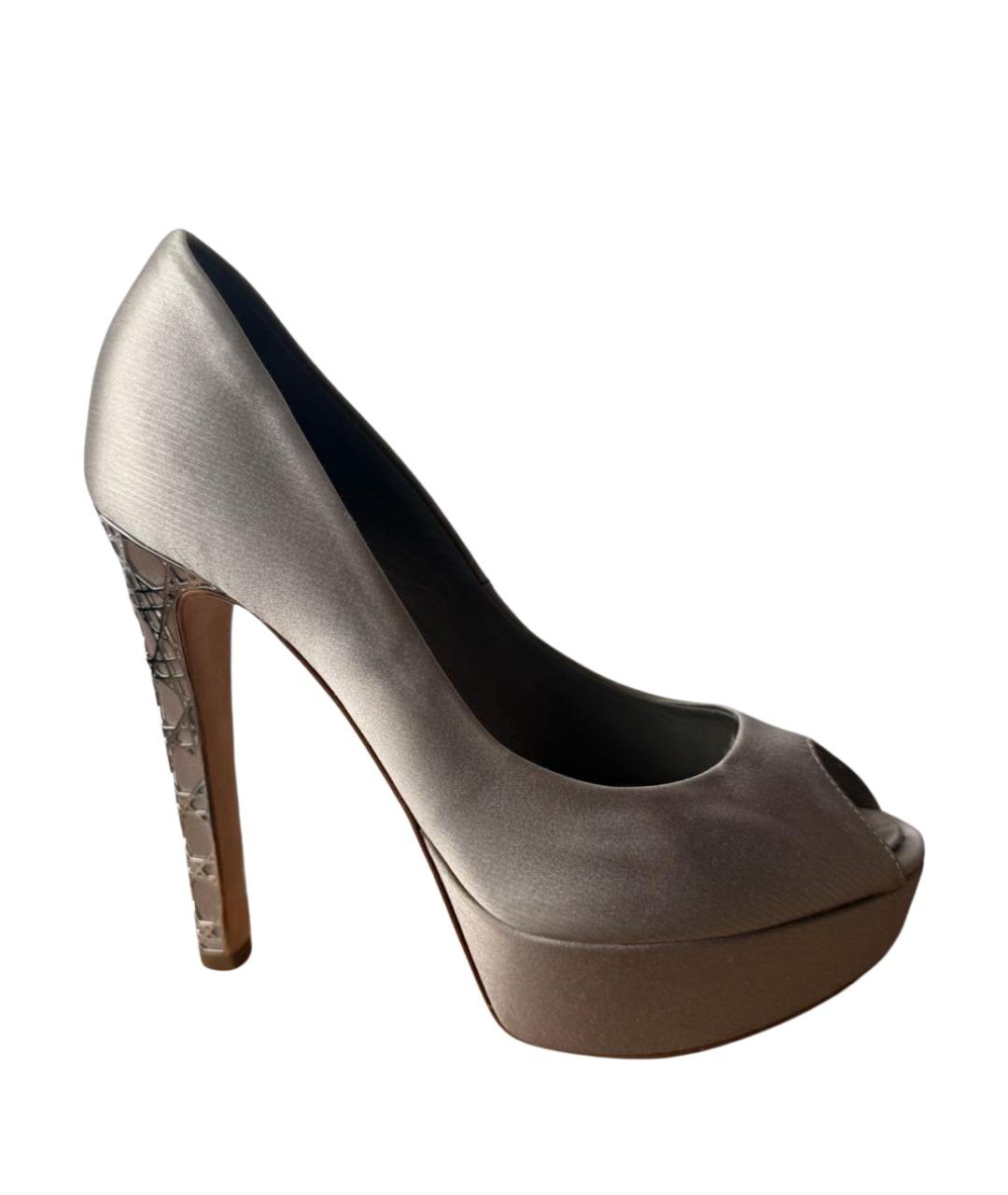 CHRISTIAN DIOR Бежевые текстильные туфли, фото 1