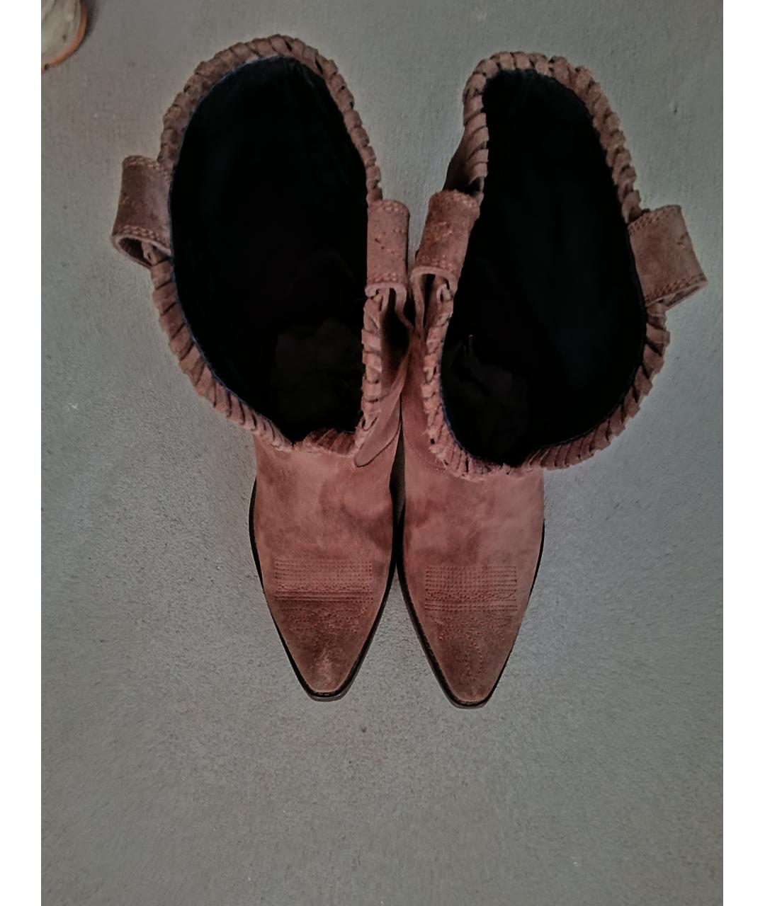 GOLDEN GOOSE DELUXE BRAND Коричневые замшевые полусапоги, фото 3