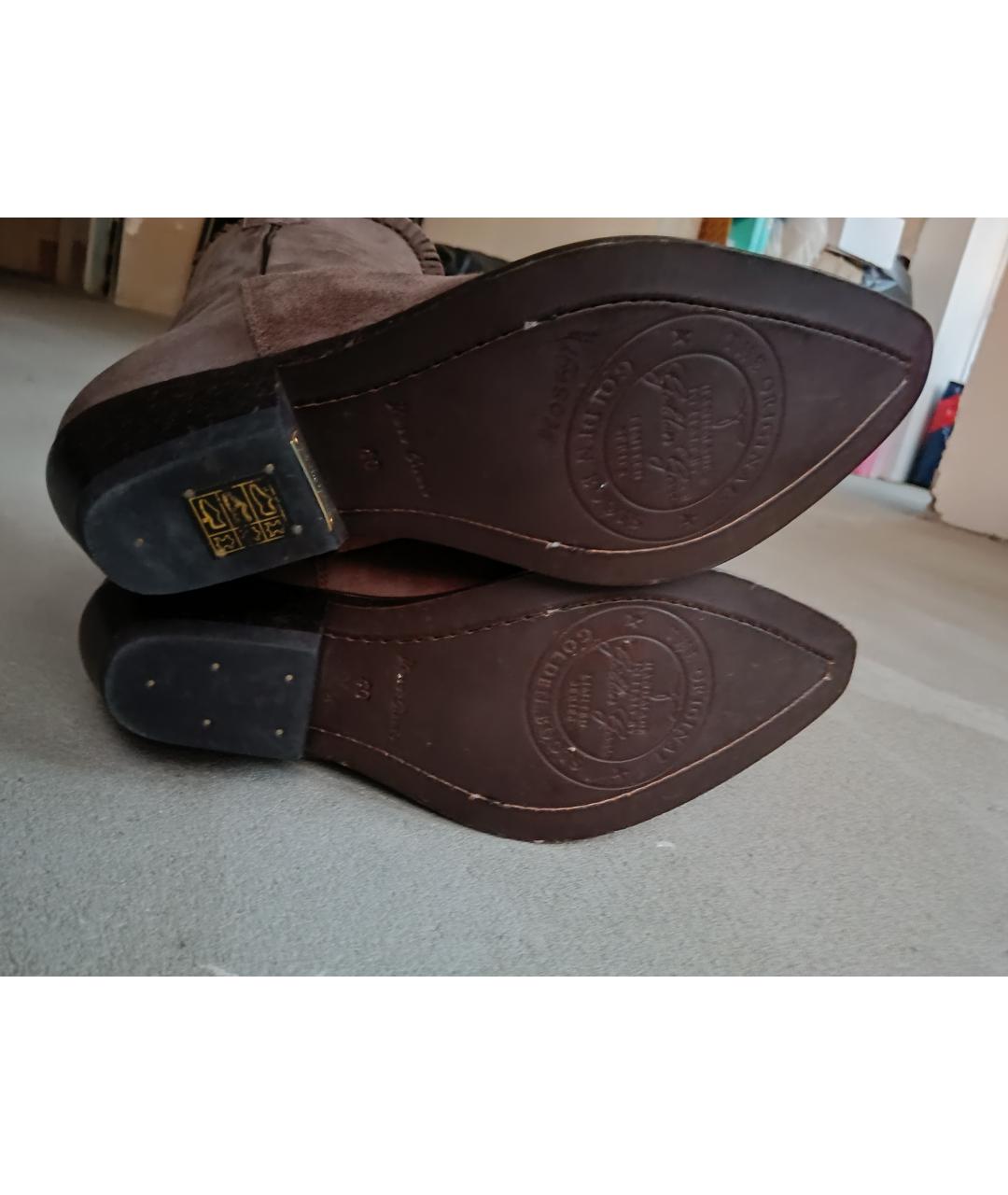 GOLDEN GOOSE DELUXE BRAND Коричневые замшевые полусапоги, фото 5