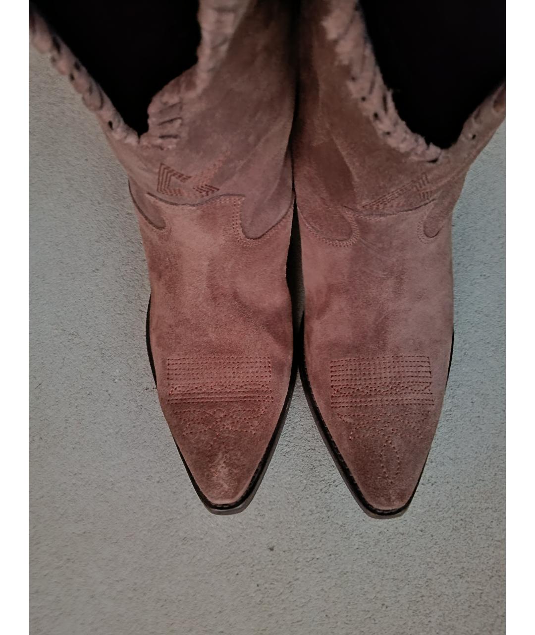 GOLDEN GOOSE DELUXE BRAND Коричневые замшевые полусапоги, фото 2