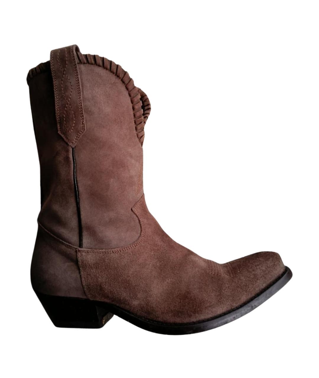 GOLDEN GOOSE DELUXE BRAND Коричневые замшевые полусапоги, фото 1