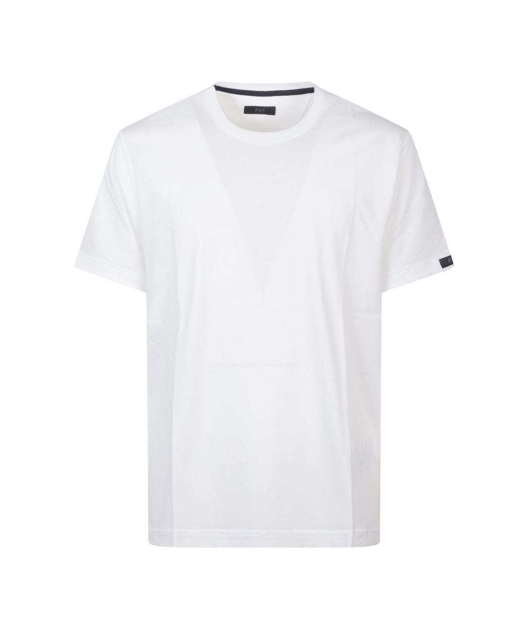 FAY Белая хлопковая футболка, фото 1
