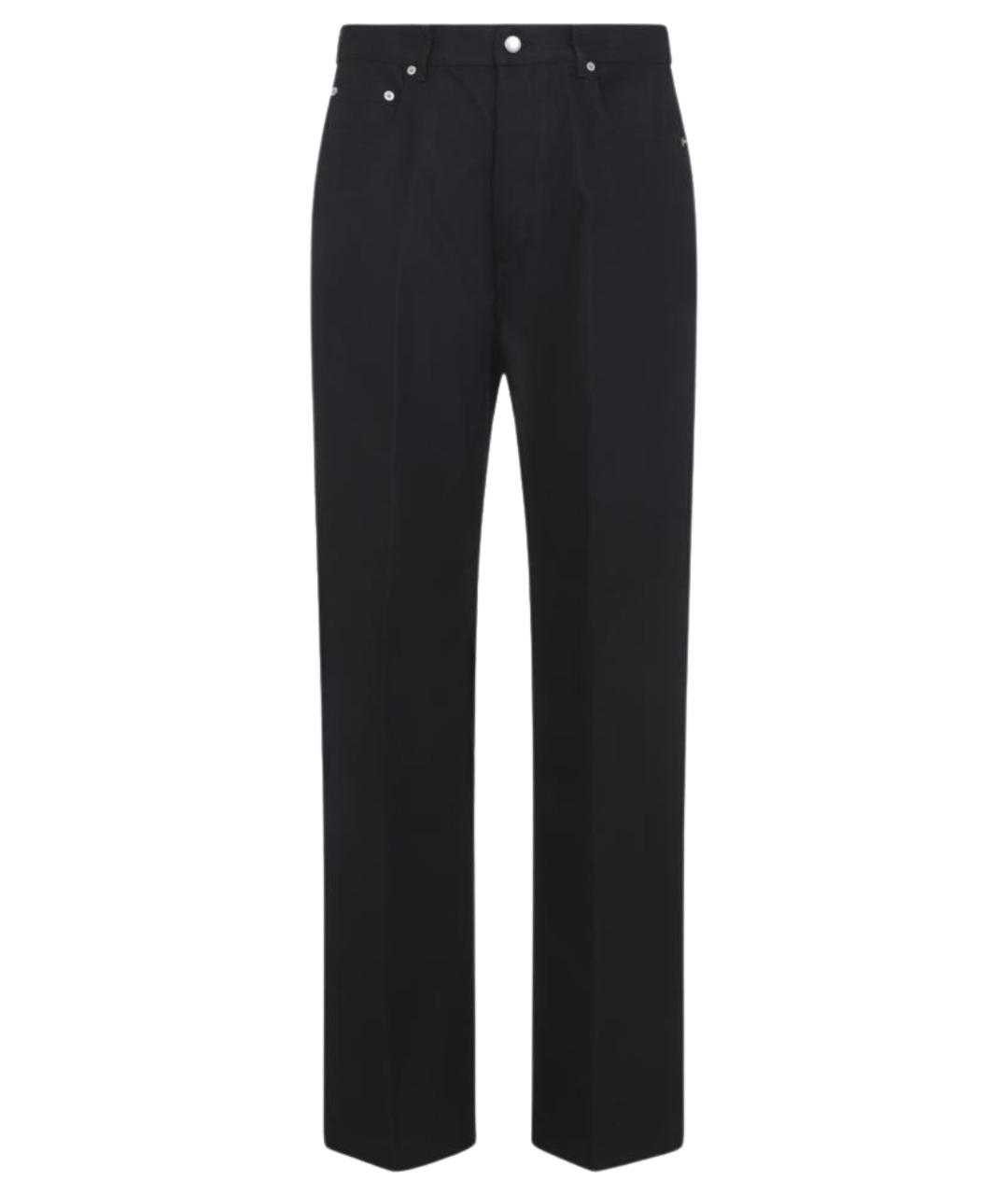 RICK OWENS Черные хлопковые прямые джинсы, фото 1