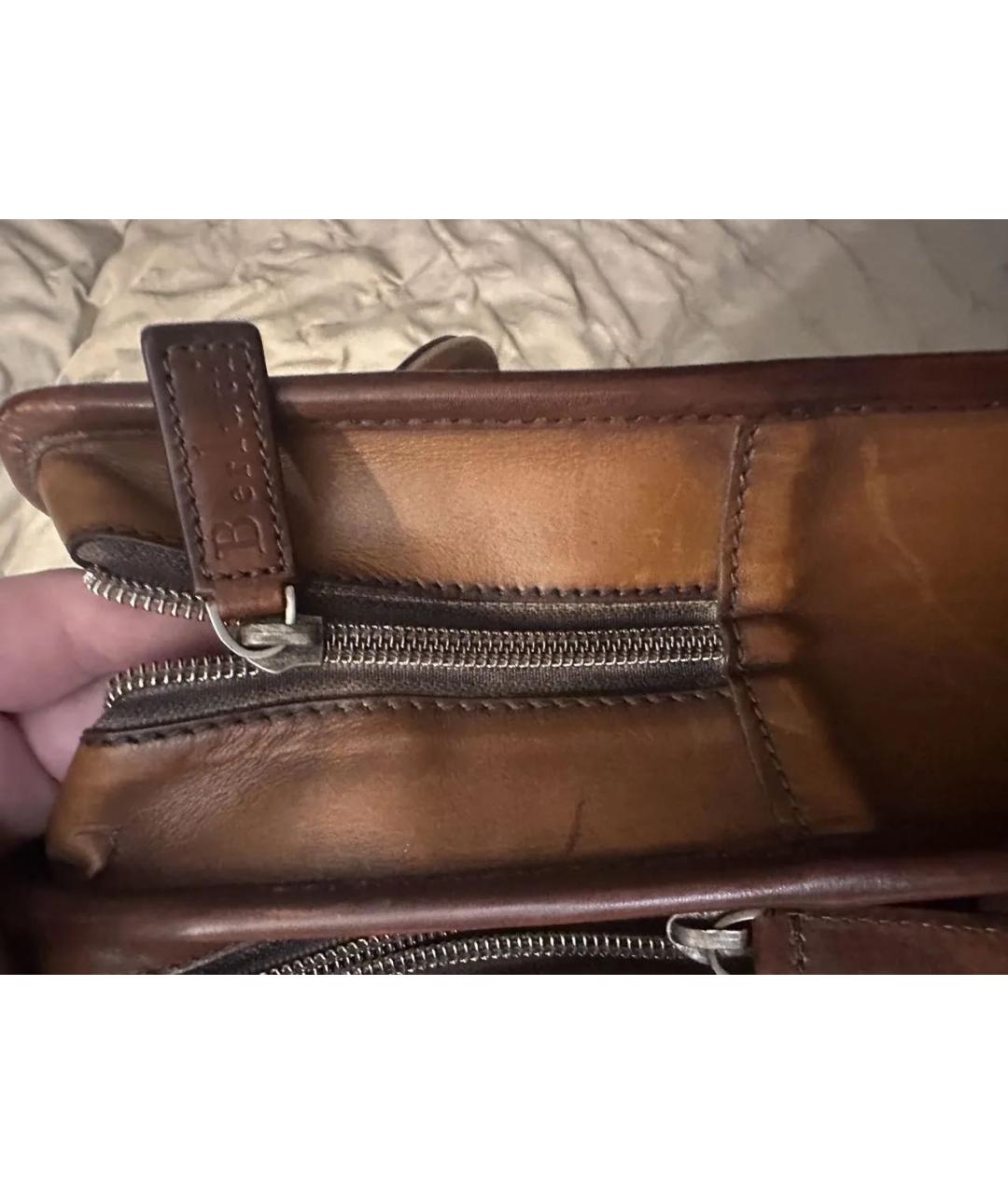 BERLUTI Коричневый кожаный портфель, фото 4
