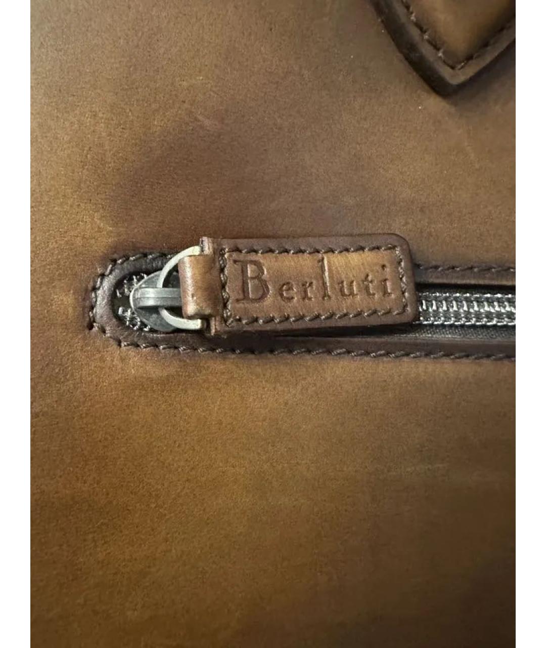 BERLUTI Коричневый кожаный портфель, фото 3