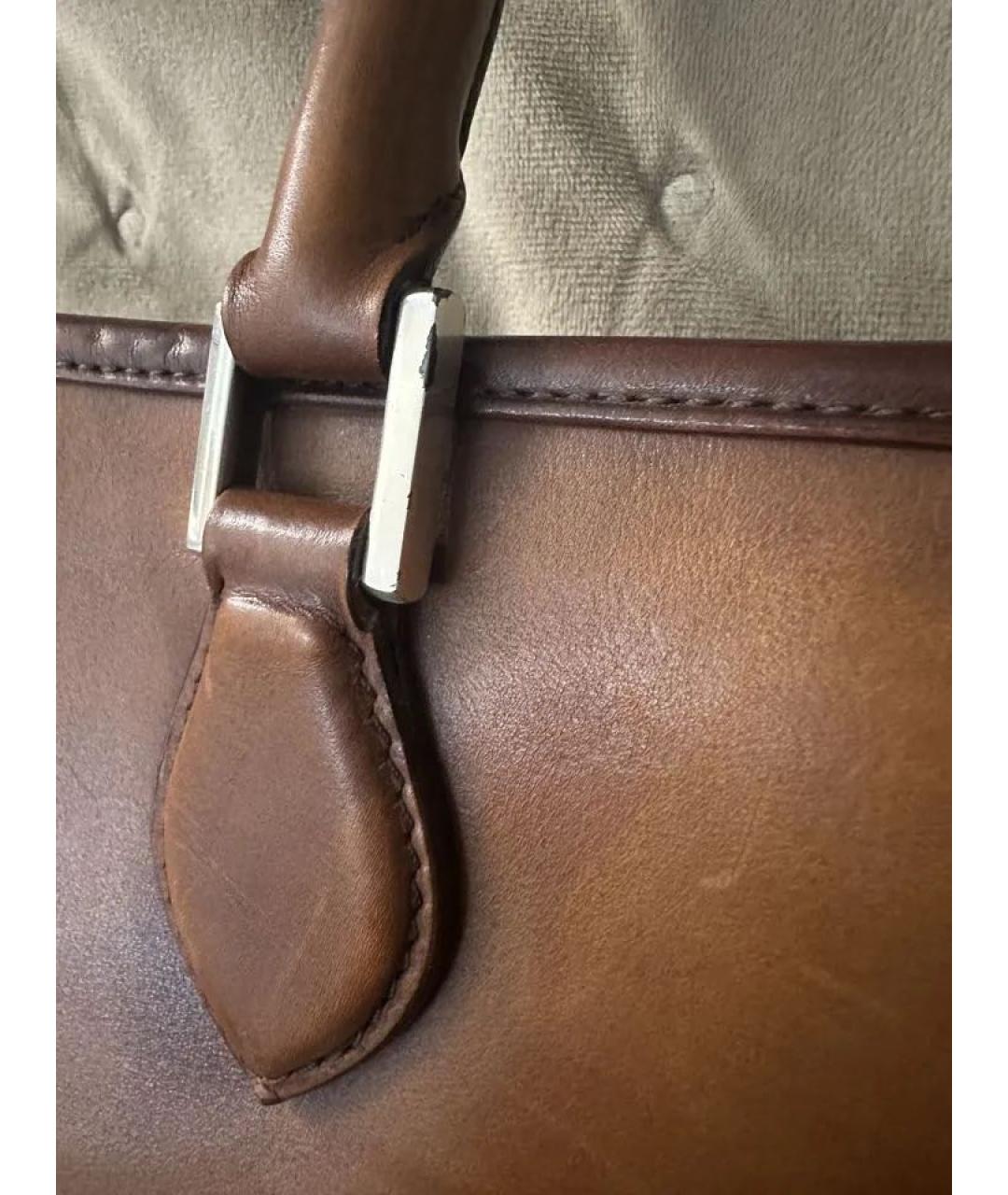 BERLUTI Коричневый кожаный портфель, фото 8
