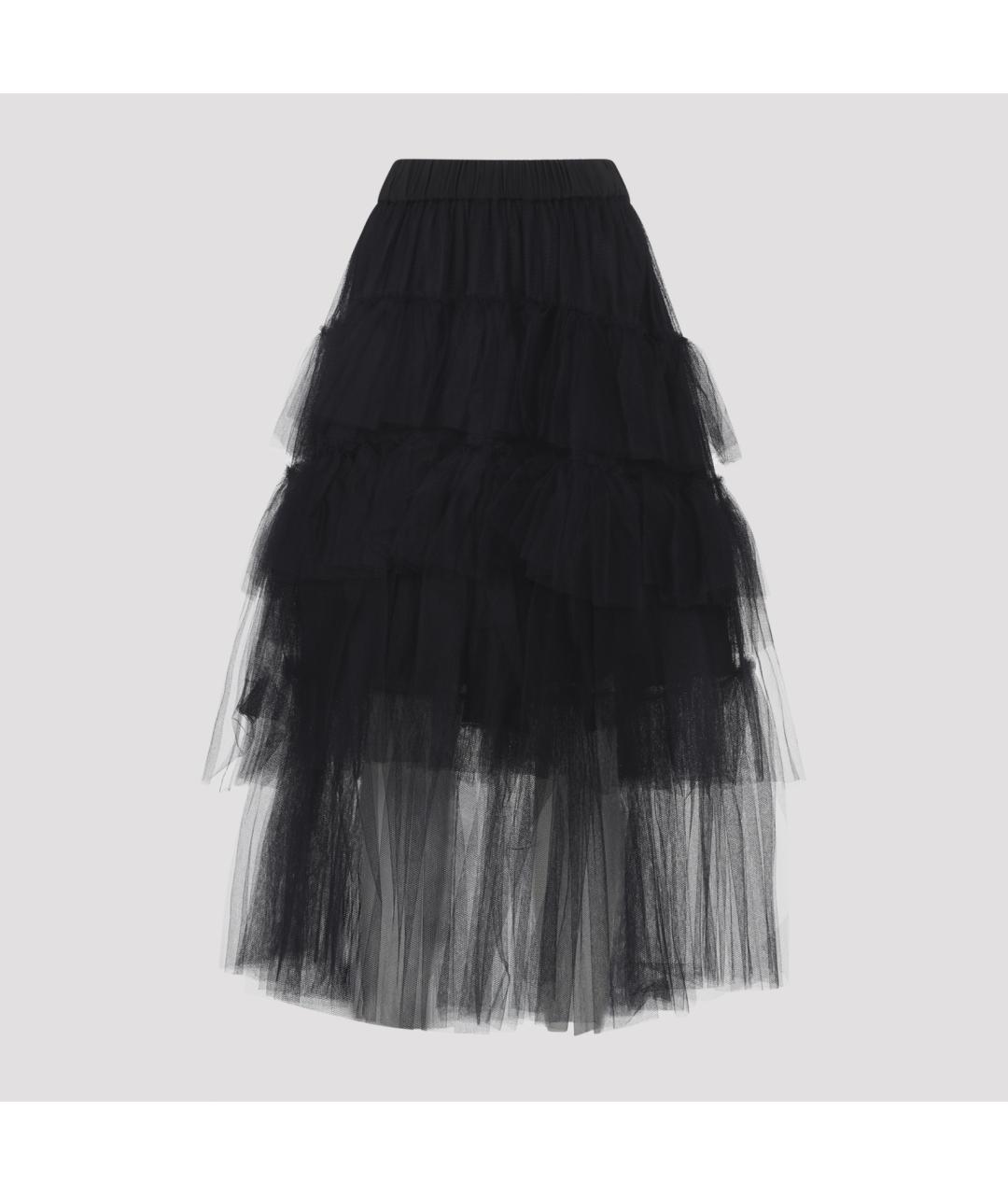 SIMONE ROCHA Черная полиамидовая юбка миди, фото 2