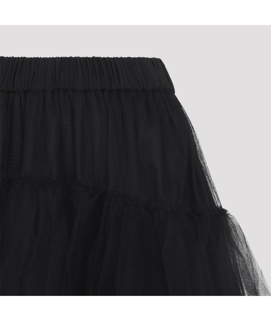 SIMONE ROCHA Черная полиамидовая юбка миди, фото 4