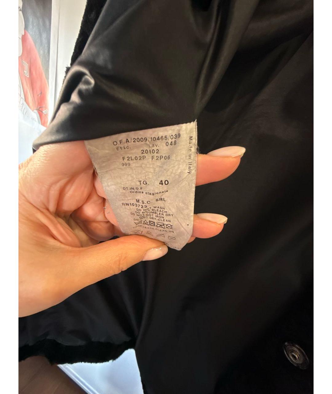 EMPORIO ARMANI Черная меховая шуба, фото 7