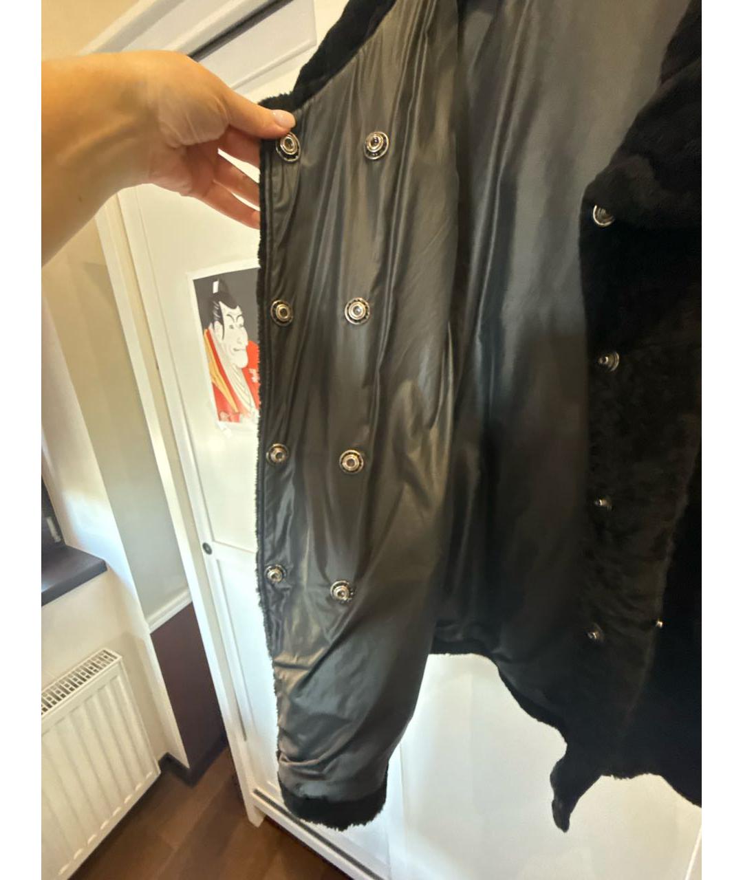 EMPORIO ARMANI Черная меховая шуба, фото 6