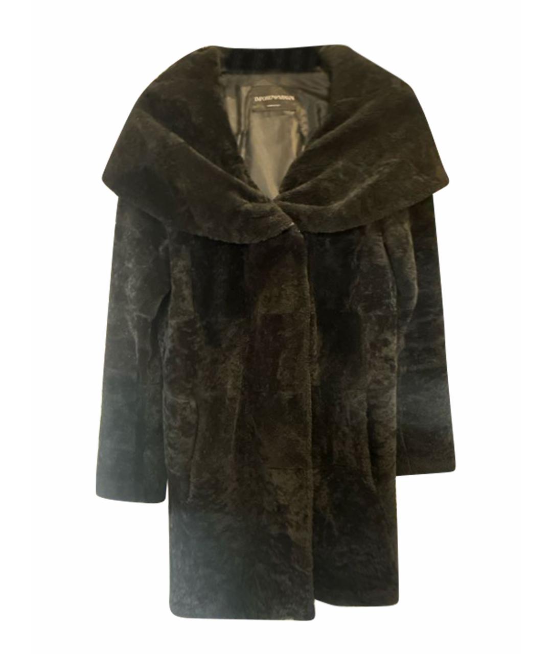 EMPORIO ARMANI Черная меховая шуба, фото 1