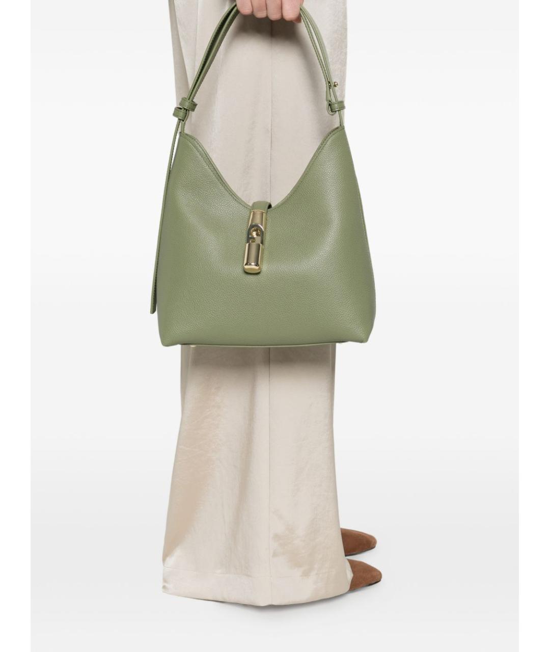 FURLA Зеленая кожаная сумка тоут, фото 3