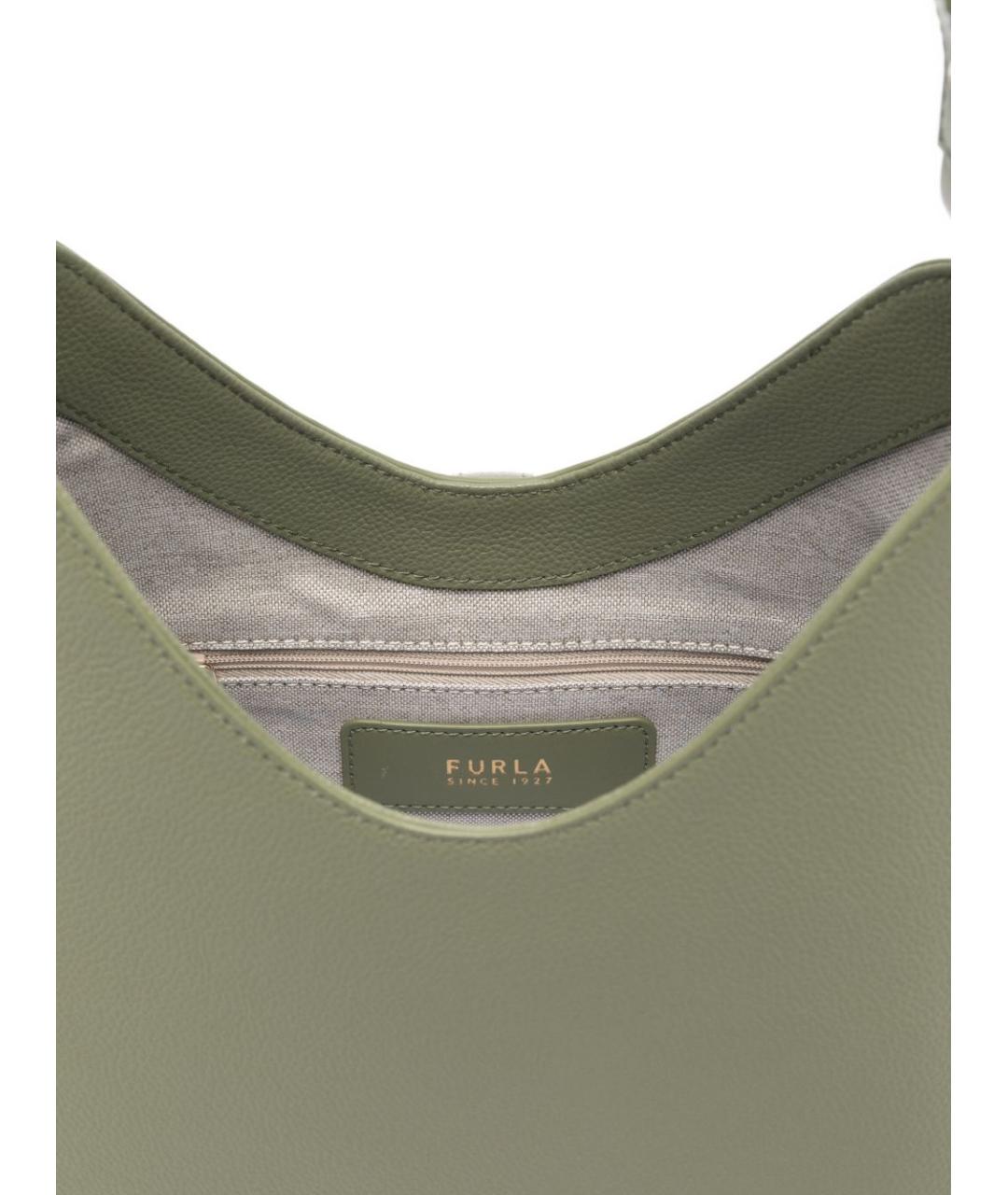 FURLA Зеленая кожаная сумка тоут, фото 2