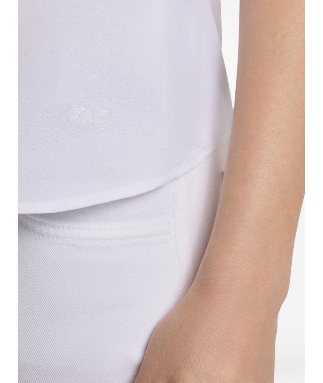 FAY Белая хлопковая рубашка, фото 5