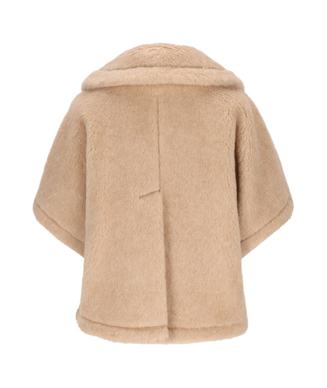 MAX MARA Бежевое полиэстеровое пальто, фото 2