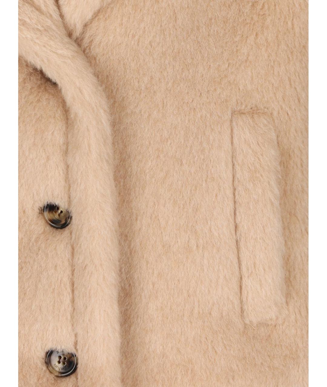 MAX MARA Бежевое полиэстеровое пальто, фото 4