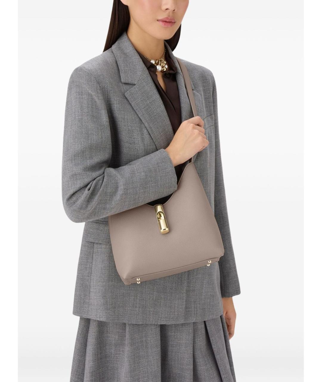 FURLA Бежевая кожаная сумка через плечо, фото 2