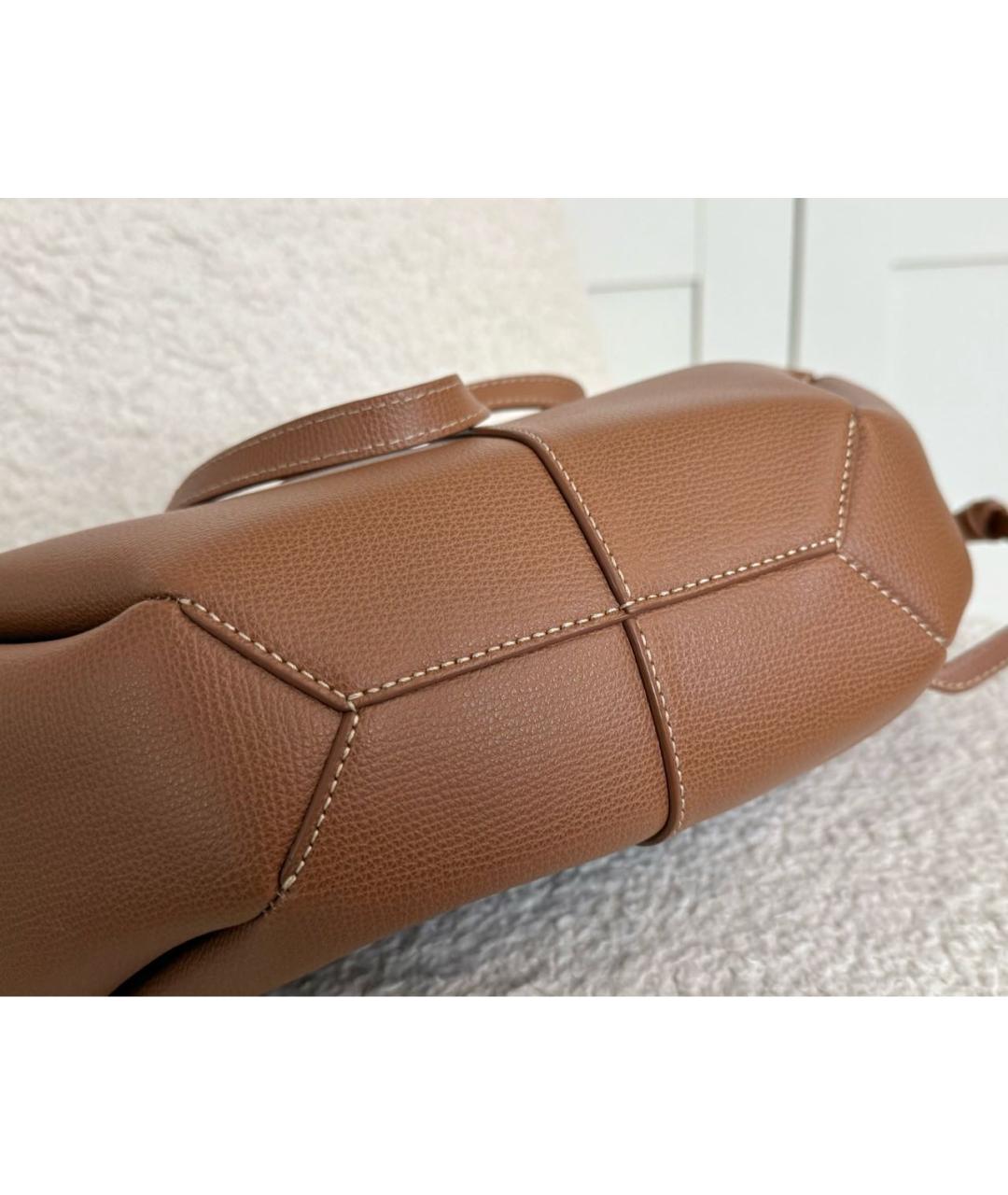 POLENE Коричневая кожаная сумка тоут, фото 5