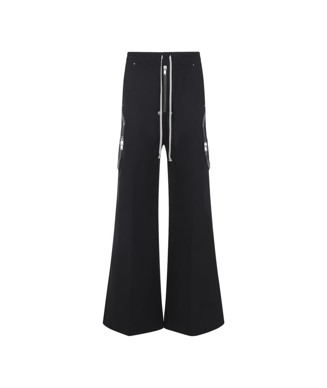 RICK OWENS Черные хлопковые повседневные брюки, фото 1