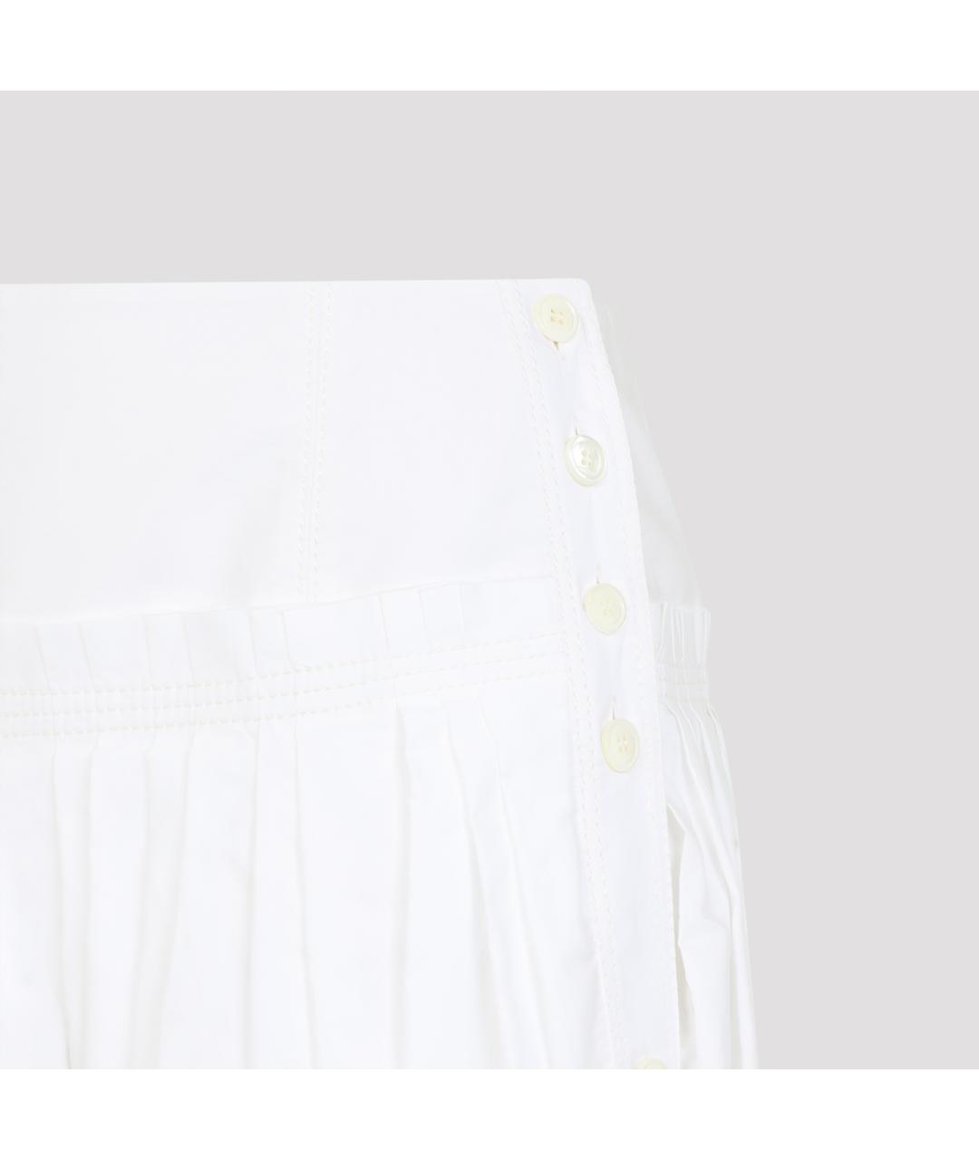 LANVIN Белая хлопковая юбка миди, фото 4