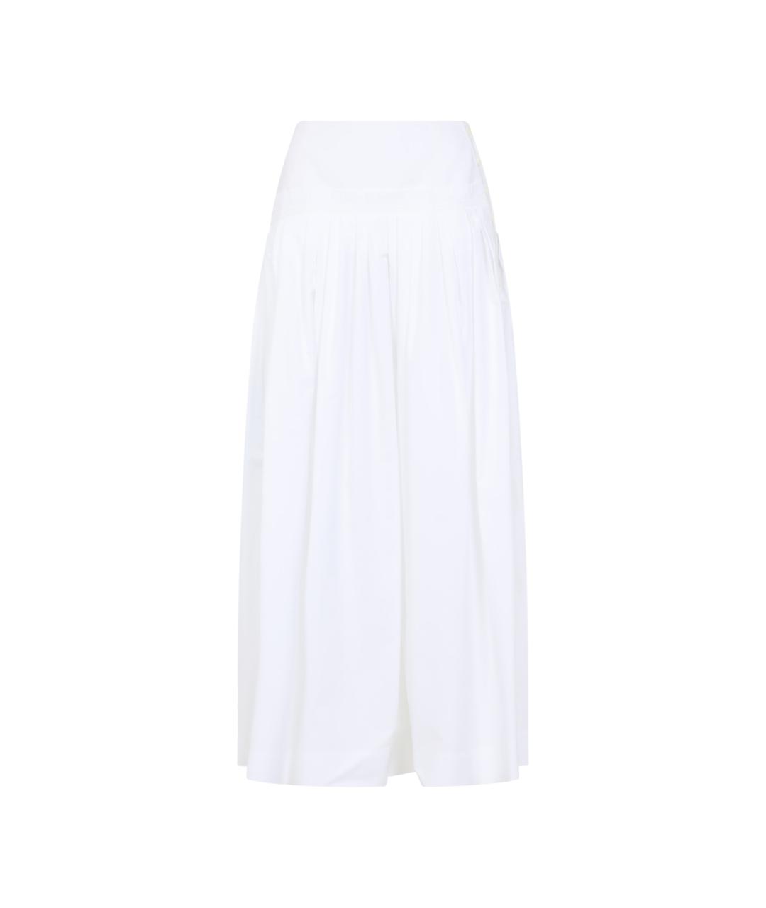 LANVIN Белая хлопковая юбка миди, фото 1