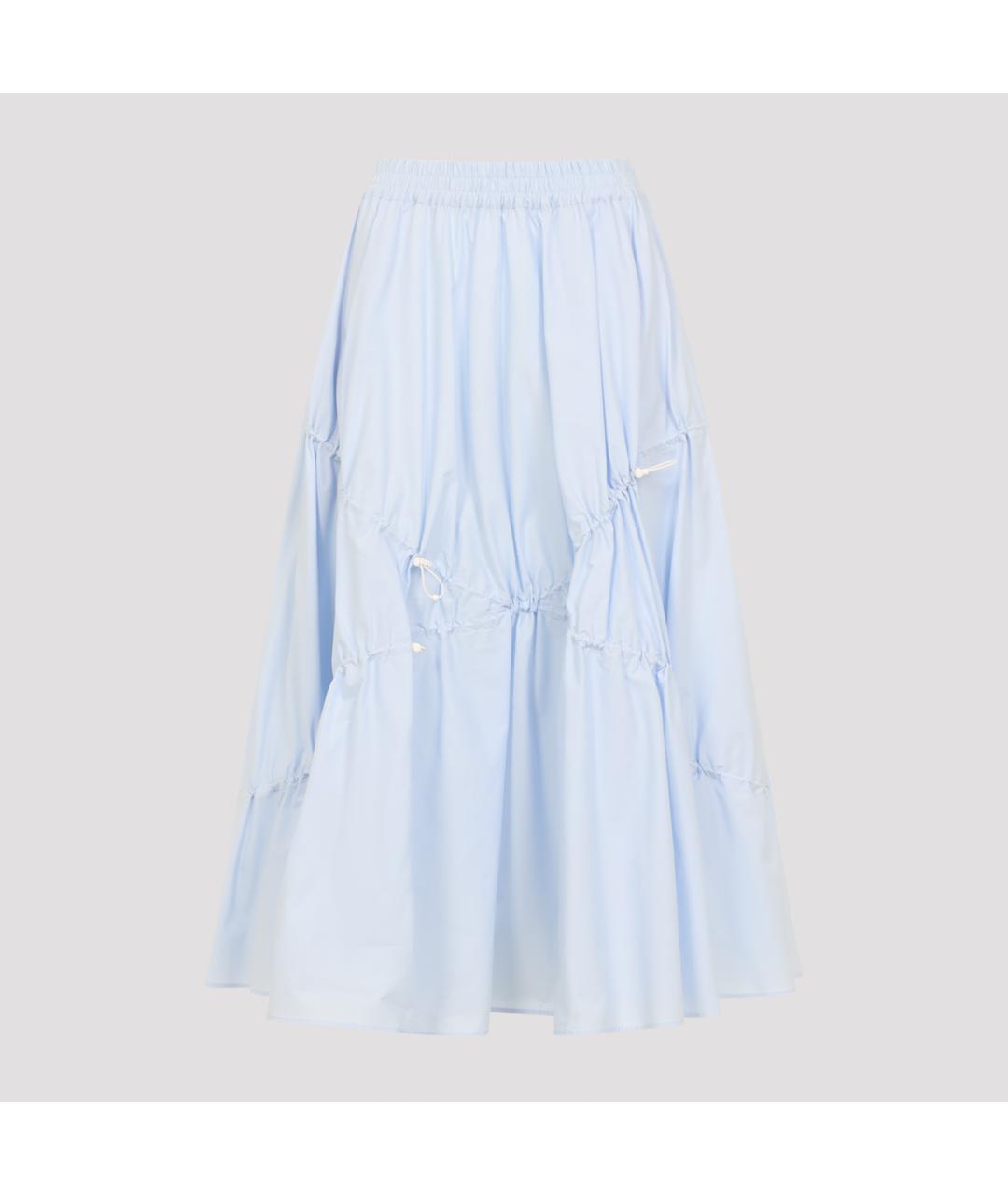 MOSCHINO Голубая хлопковая юбка миди, фото 2