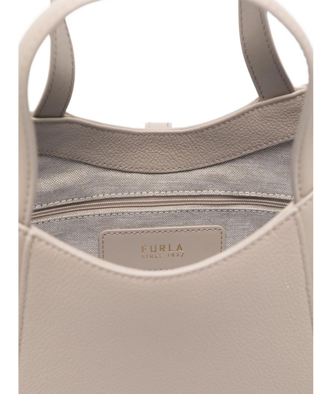 FURLA Бежевая кожаная сумка тоут, фото 2