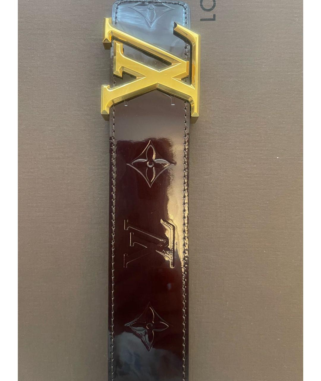 LOUIS VUITTON Бордовый кожаный ремень, фото 2