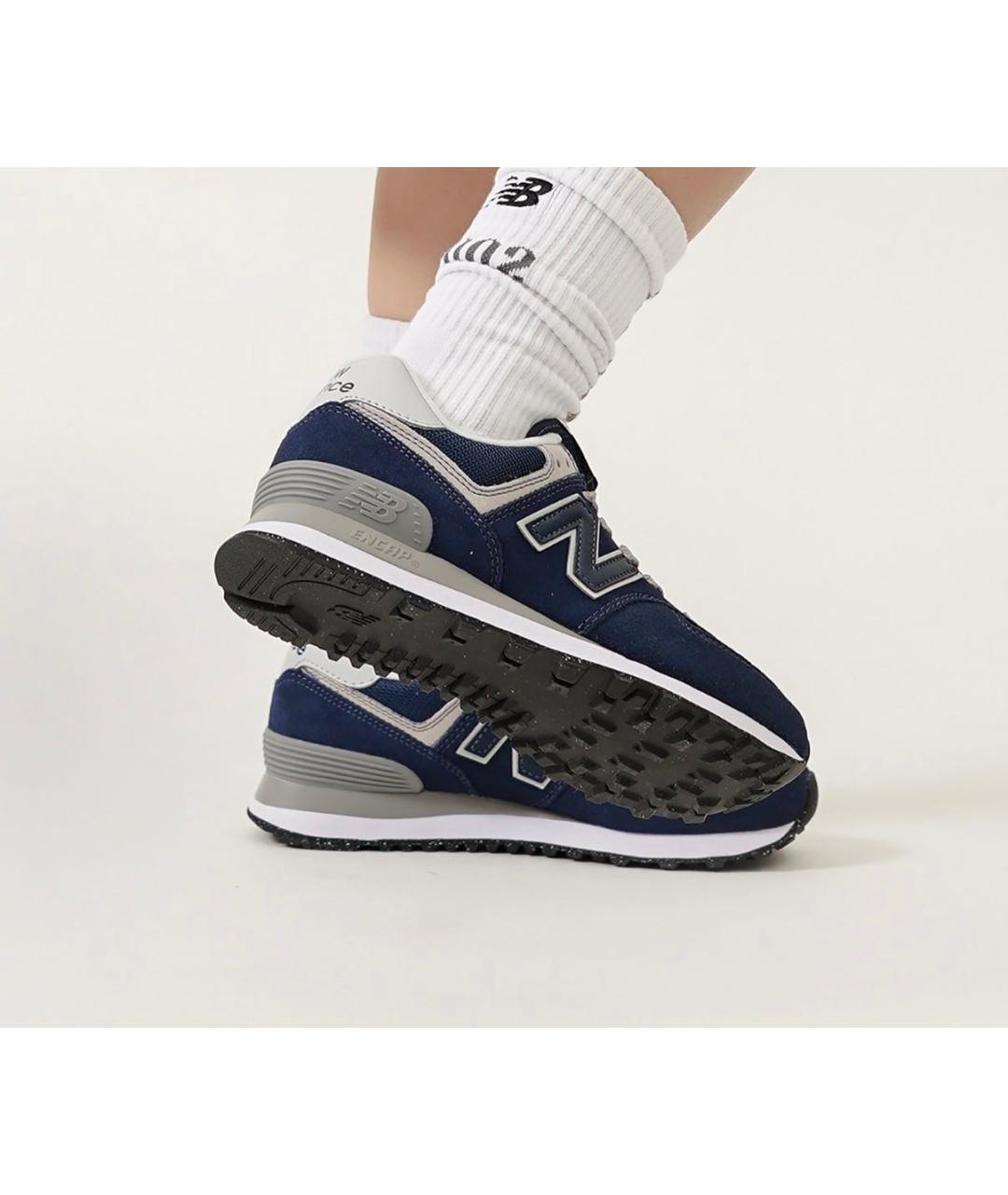 NEW BALANCE Синие замшевые низкие кроссовки / кеды, фото 6