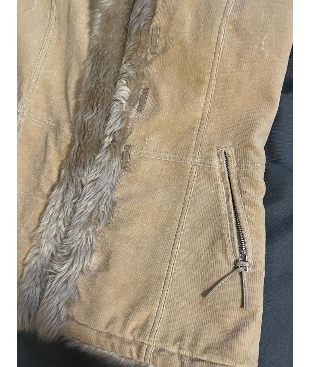 BURBERRY Бежевая хлопковая дубленка, фото 3