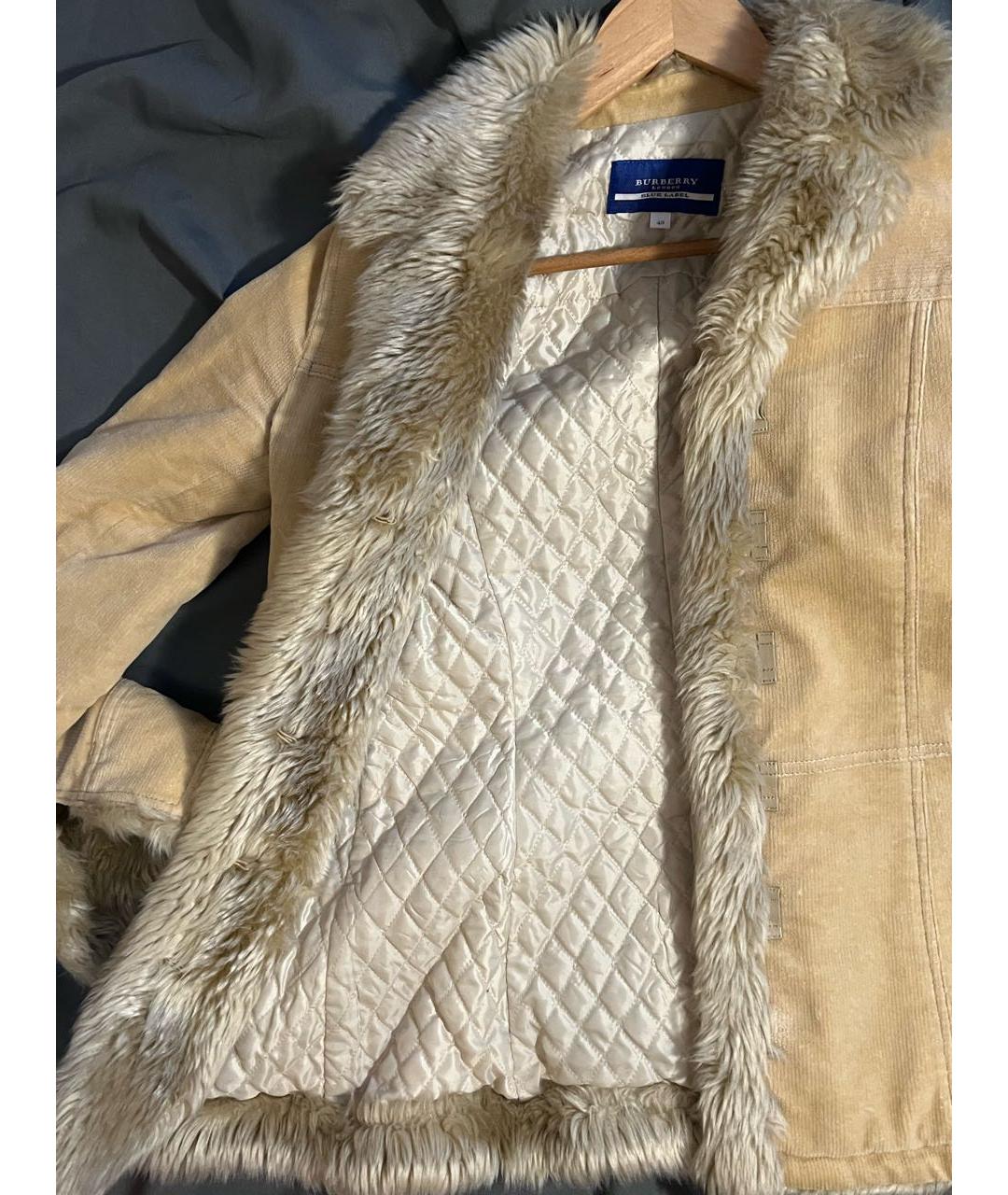 BURBERRY Бежевая хлопковая дубленка, фото 4