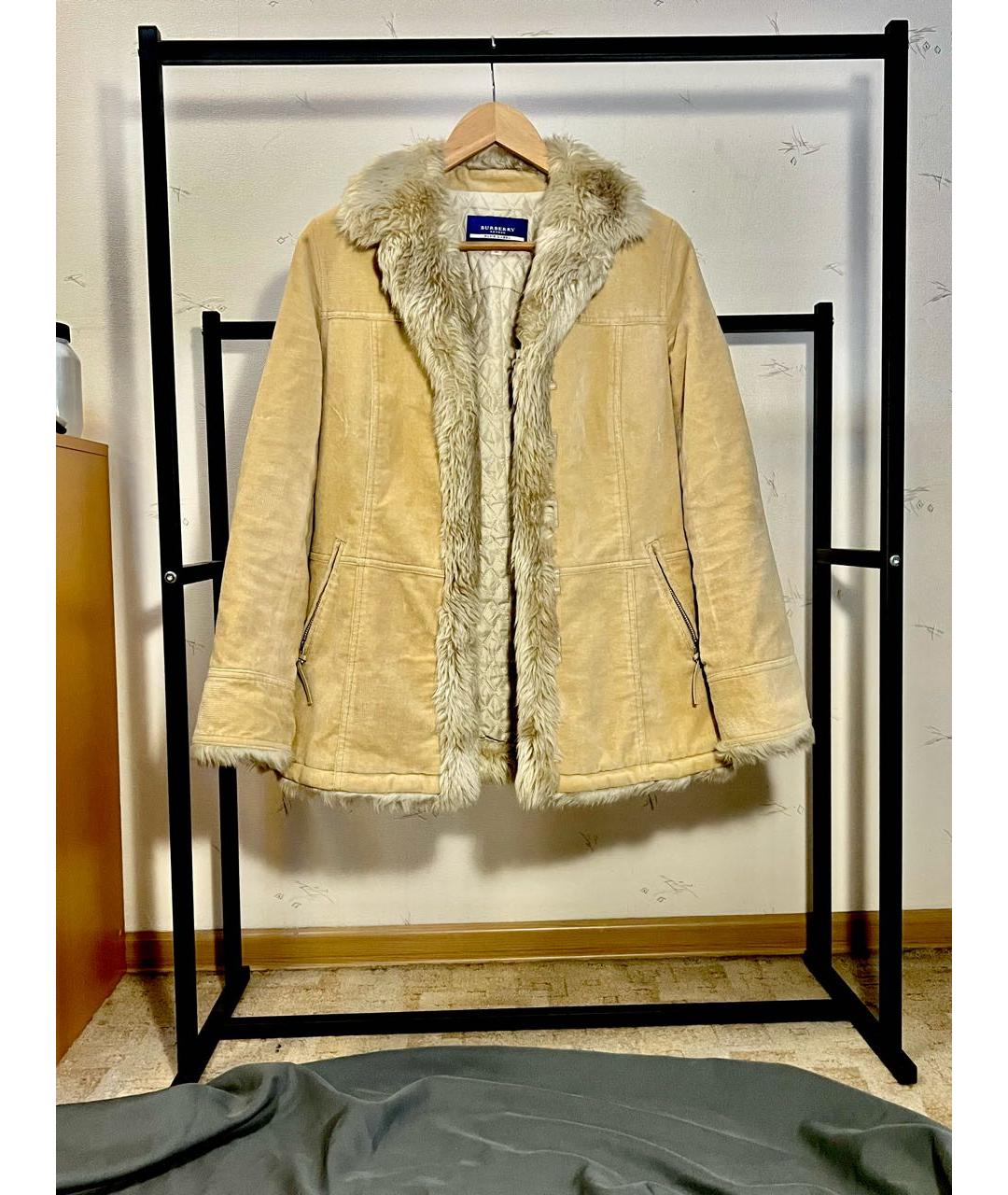 BURBERRY Бежевая хлопковая дубленка, фото 7