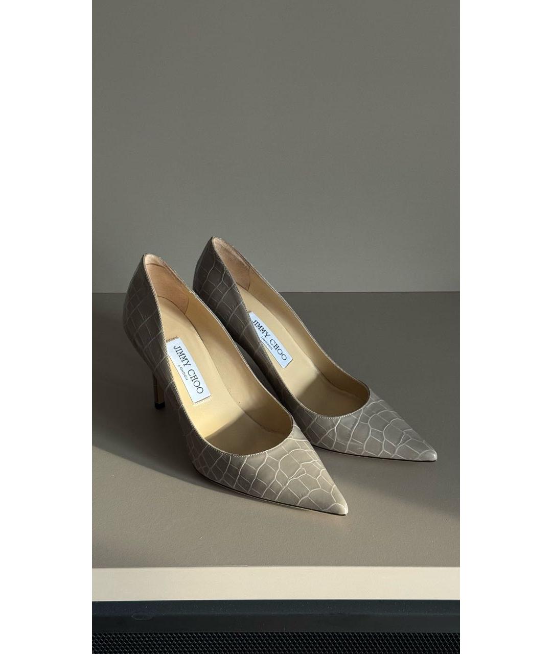 JIMMY CHOO Серые кожаные туфли, фото 2