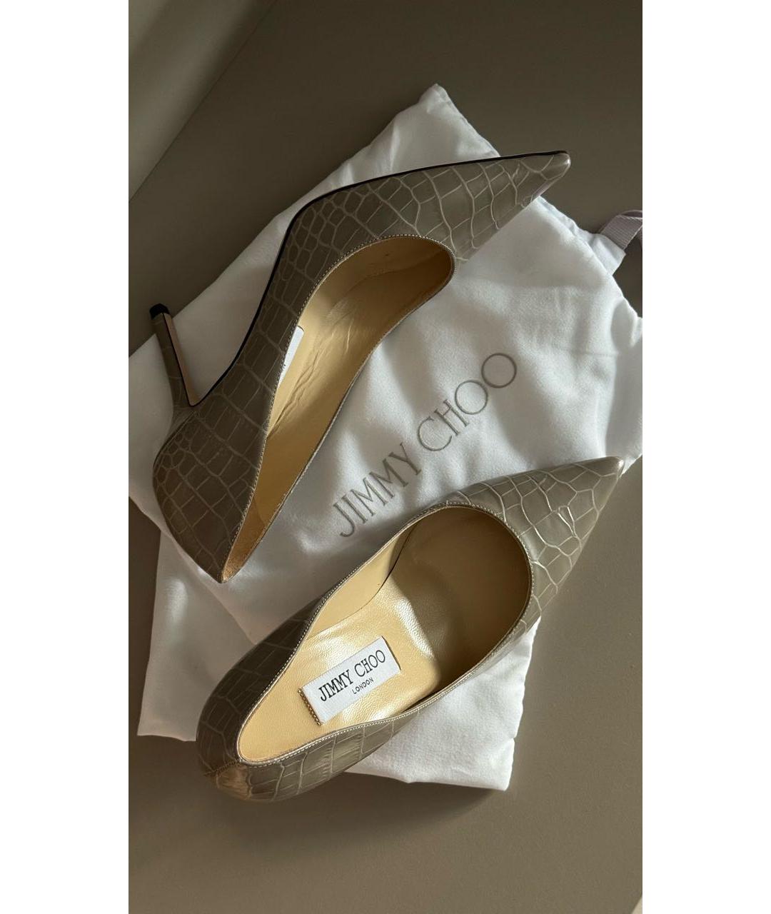 JIMMY CHOO Серые кожаные туфли, фото 5