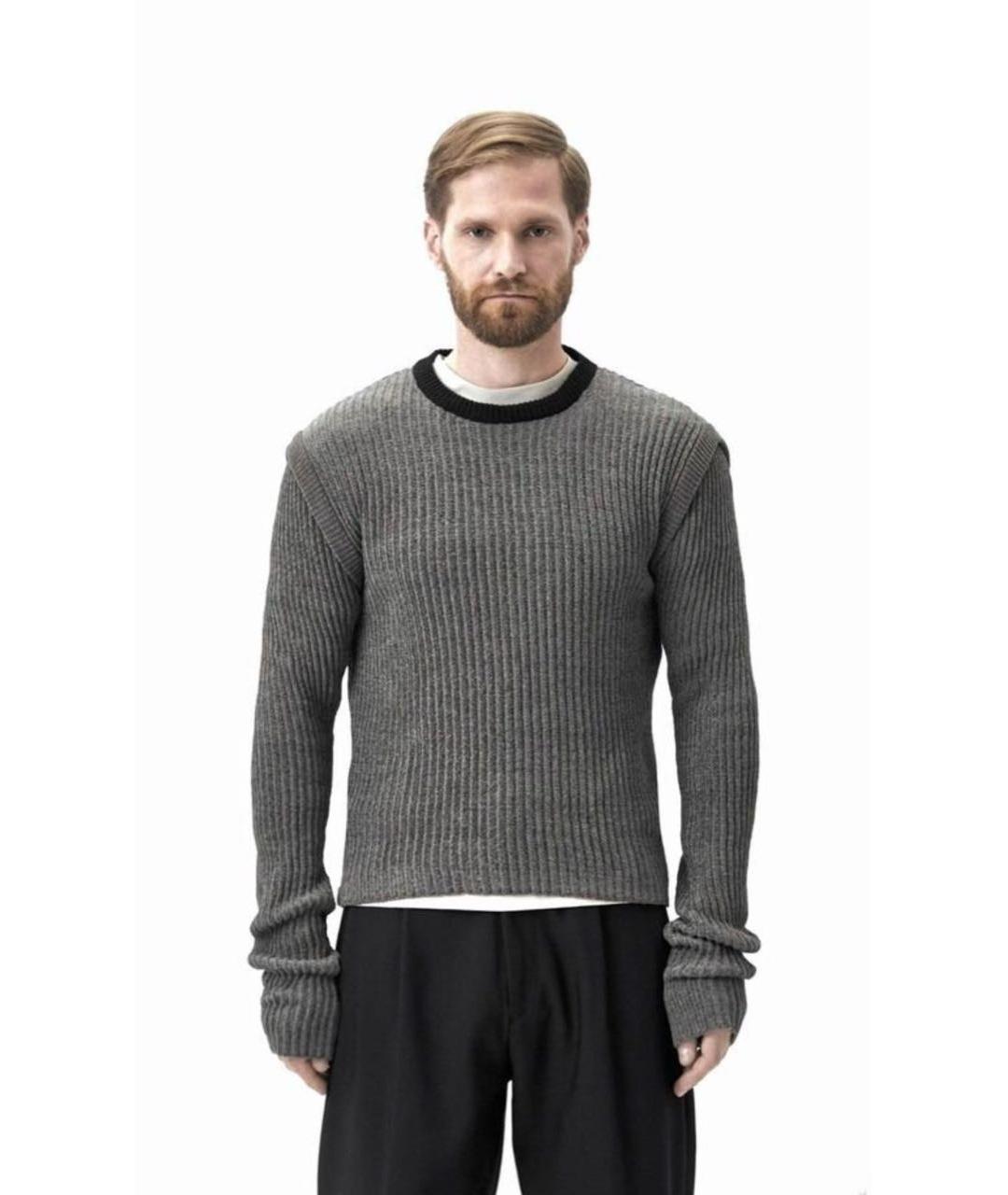 BIKKEMBERGS Серый шерстяной джемпер / свитер, фото 7