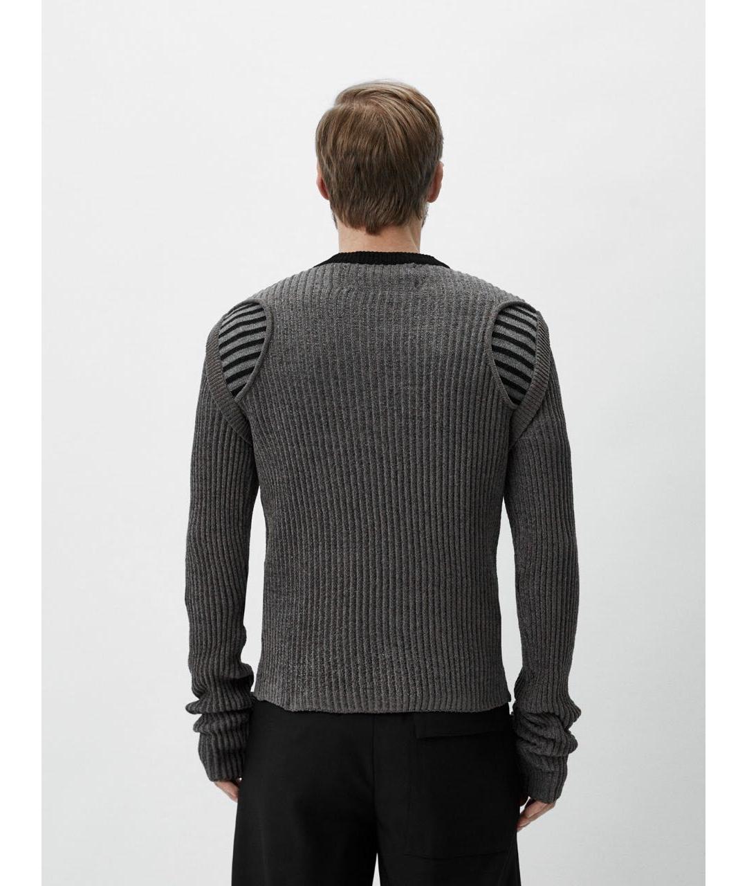BIKKEMBERGS Серый шерстяной джемпер / свитер, фото 8