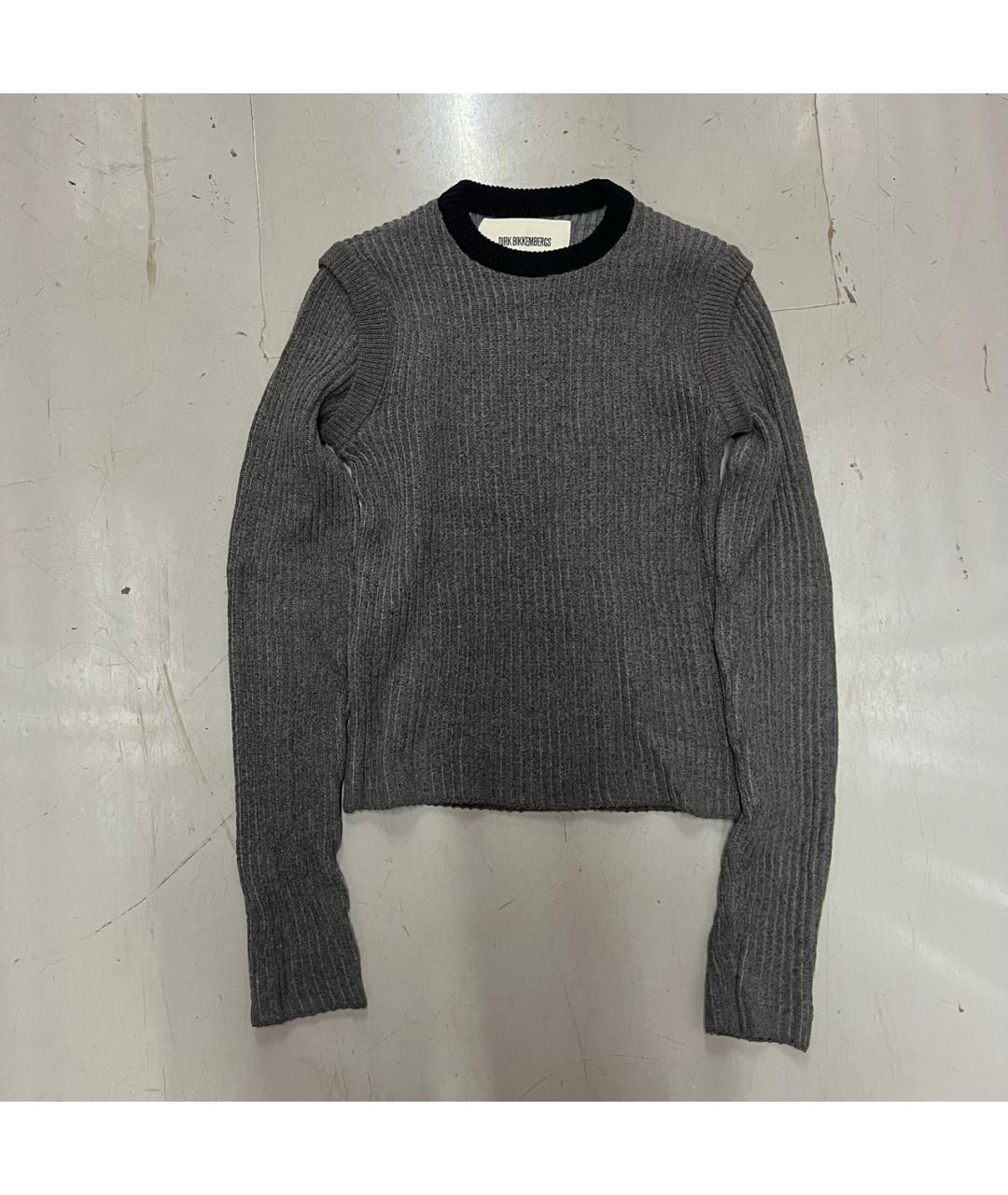 BIKKEMBERGS Серый шерстяной джемпер / свитер, фото 3