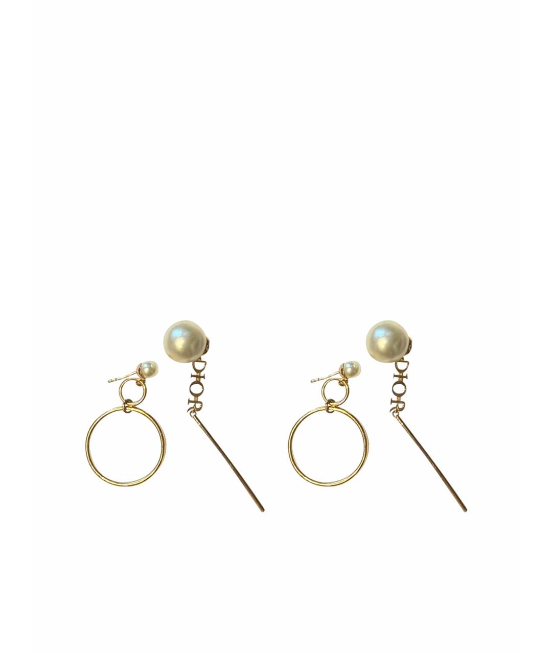 CHRISTIAN DIOR Золотые металлические серьги, фото 1