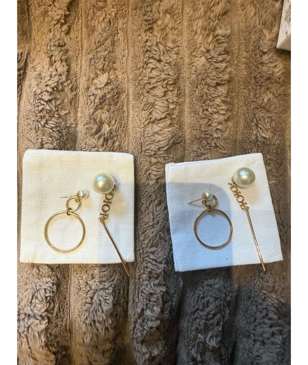 CHRISTIAN DIOR Золотые металлические серьги, фото 7