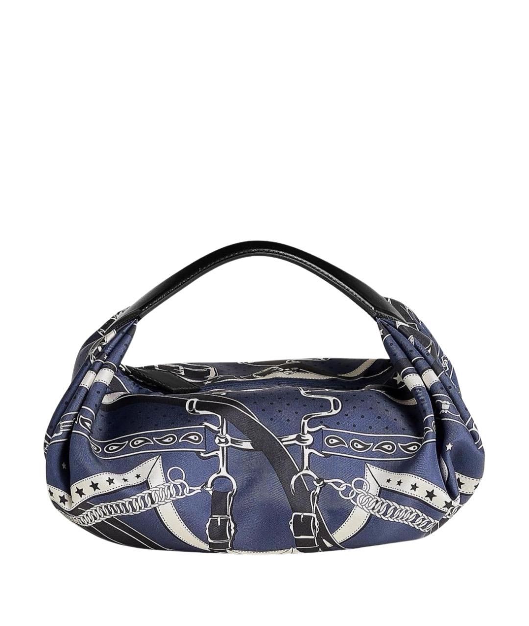 HERMES Темно-синяя шелковая сумка через плечо, фото 1